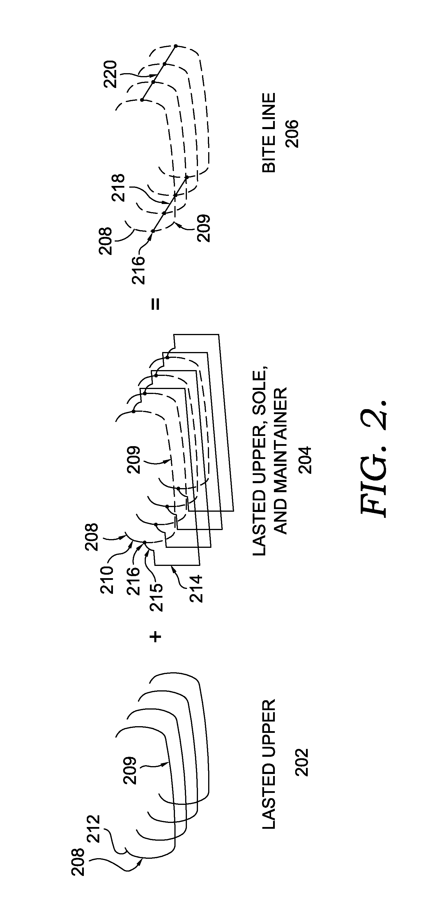 Divergence detection of a shoe bite line