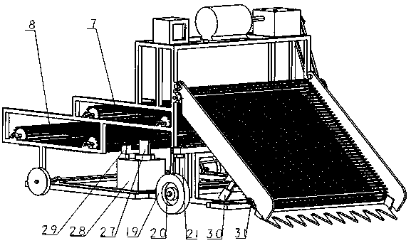 A greenhouse multi-stage conveying rhizome harvester for traditional Chinese medicinal materials