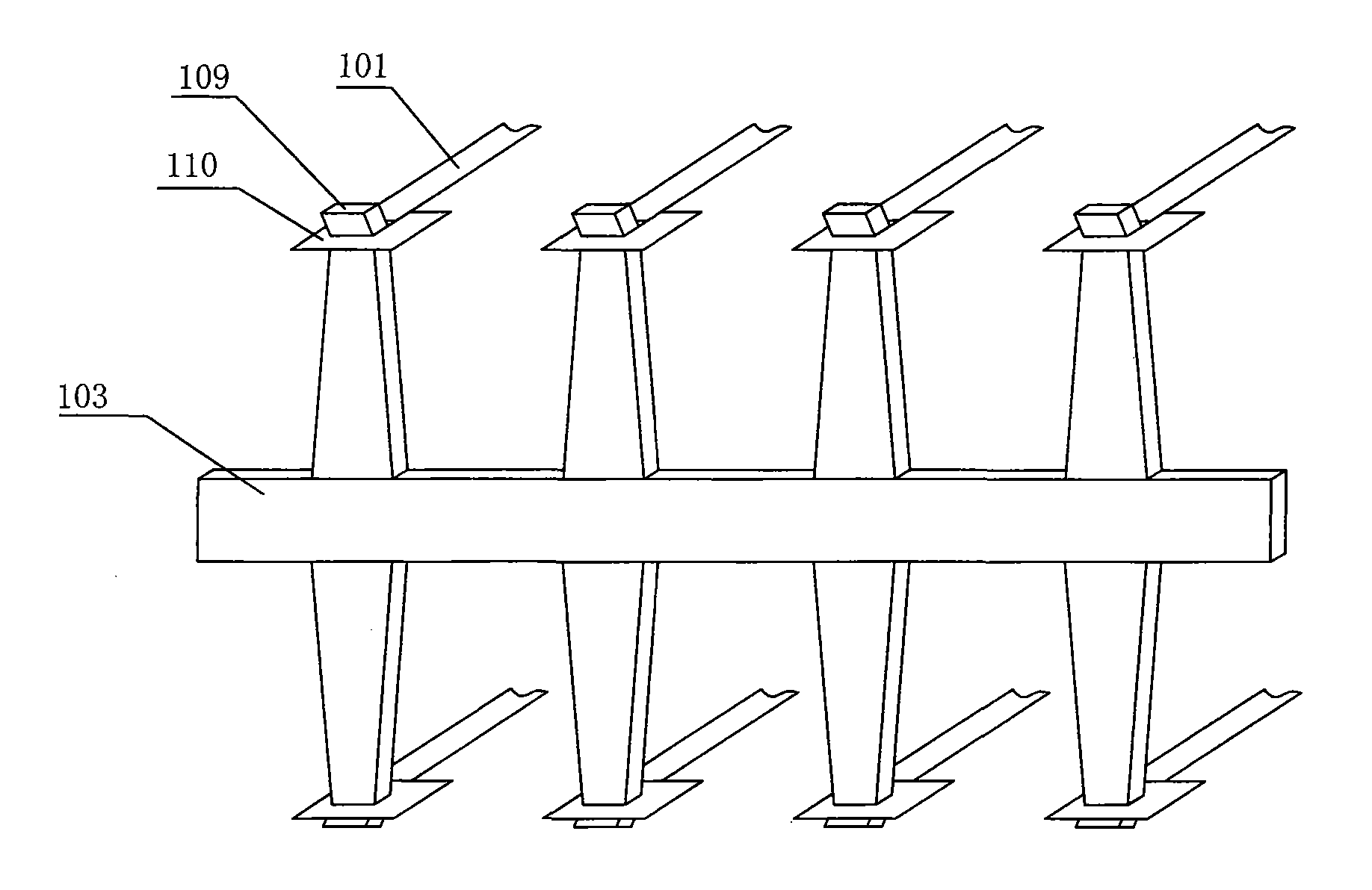 Device for sterilizing and purifying air in tunnel