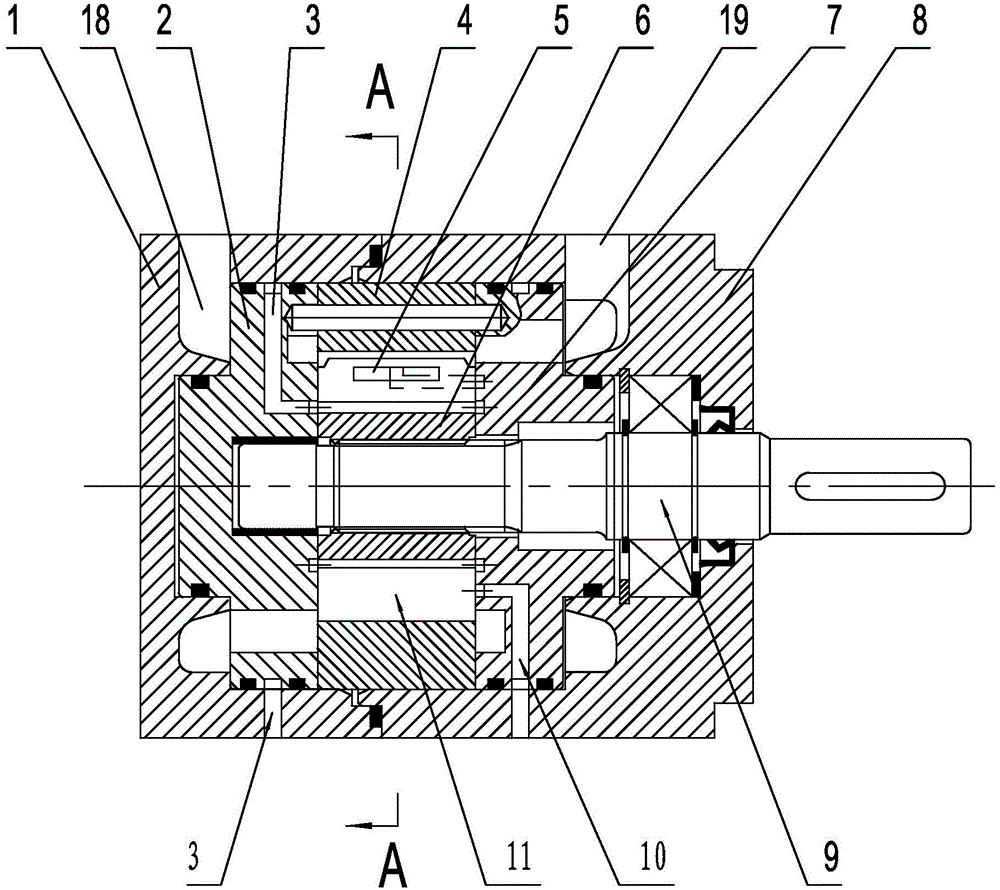 Vehicle hydraulic vane pump motor and its switching control hydraulic system