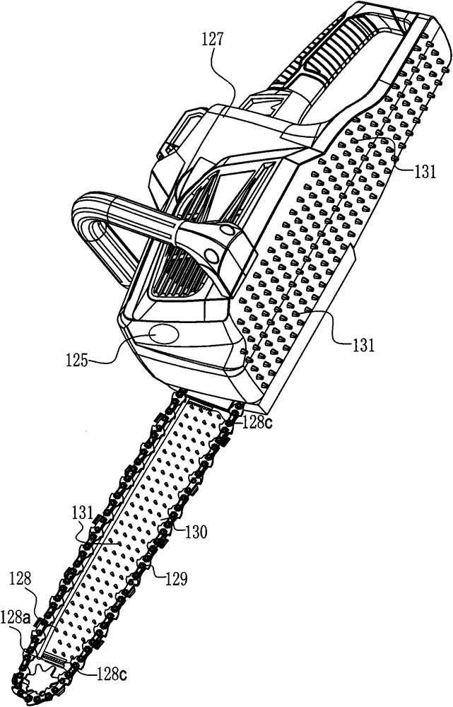 Lithium-ion chain saw containing cubic parabola for reducing impact