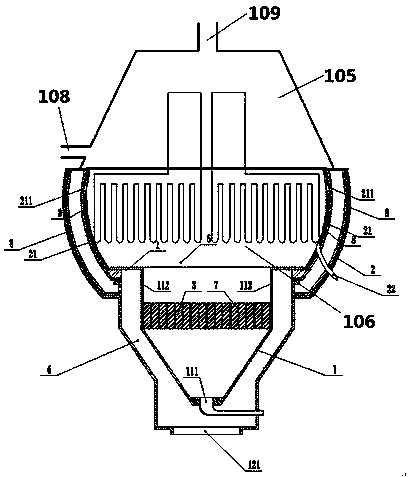 A steam generator provided with a vibration isolator