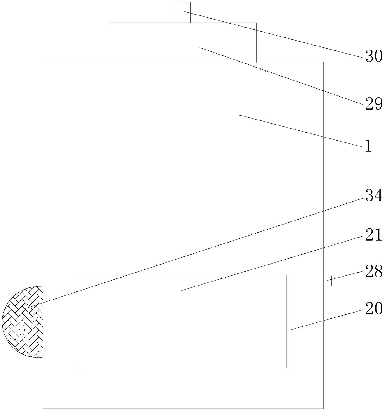 Recycling device for paper board processing waste materials