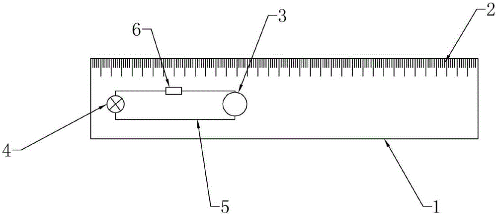 Ruler with lamplight