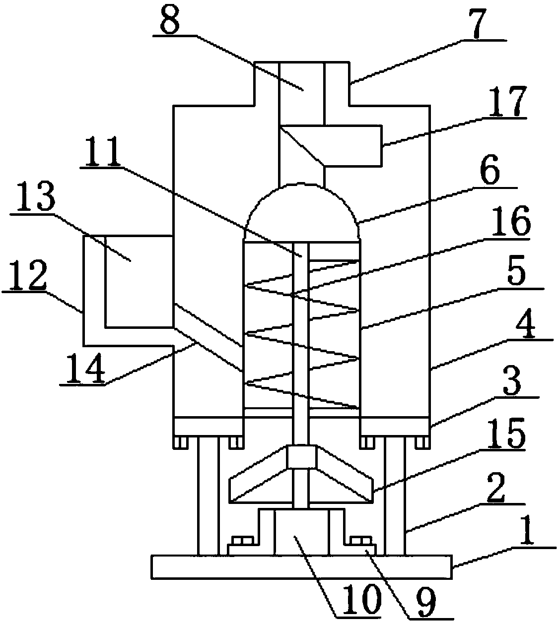 Sand grain and liquid filtering device for sand excavating ship