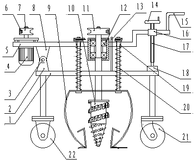 U-shaped grooving machine for pavement bending crack repairing construction