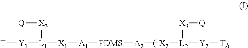 Polysiloxane copolymers with terminal hydrophilic polymer chains