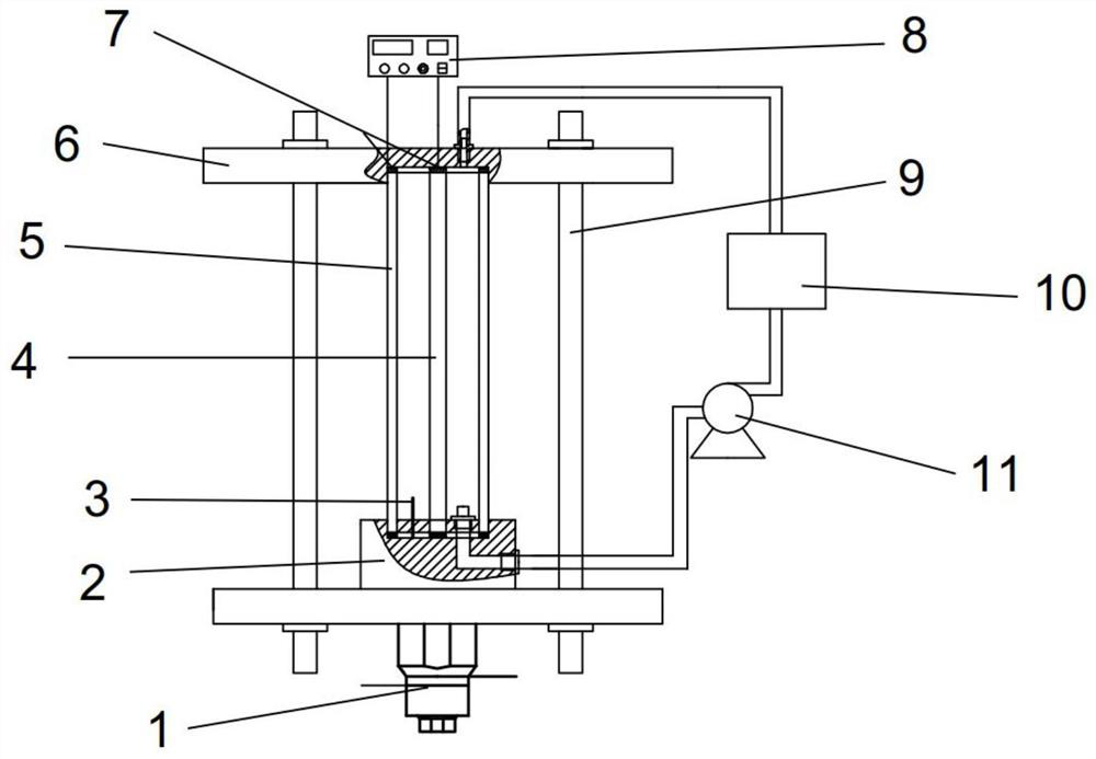 Electroplating method based simple super-hydrophobic tube inner surface preparation device