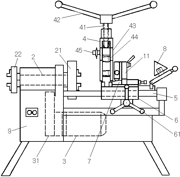 Fall-away type screw rolling machine