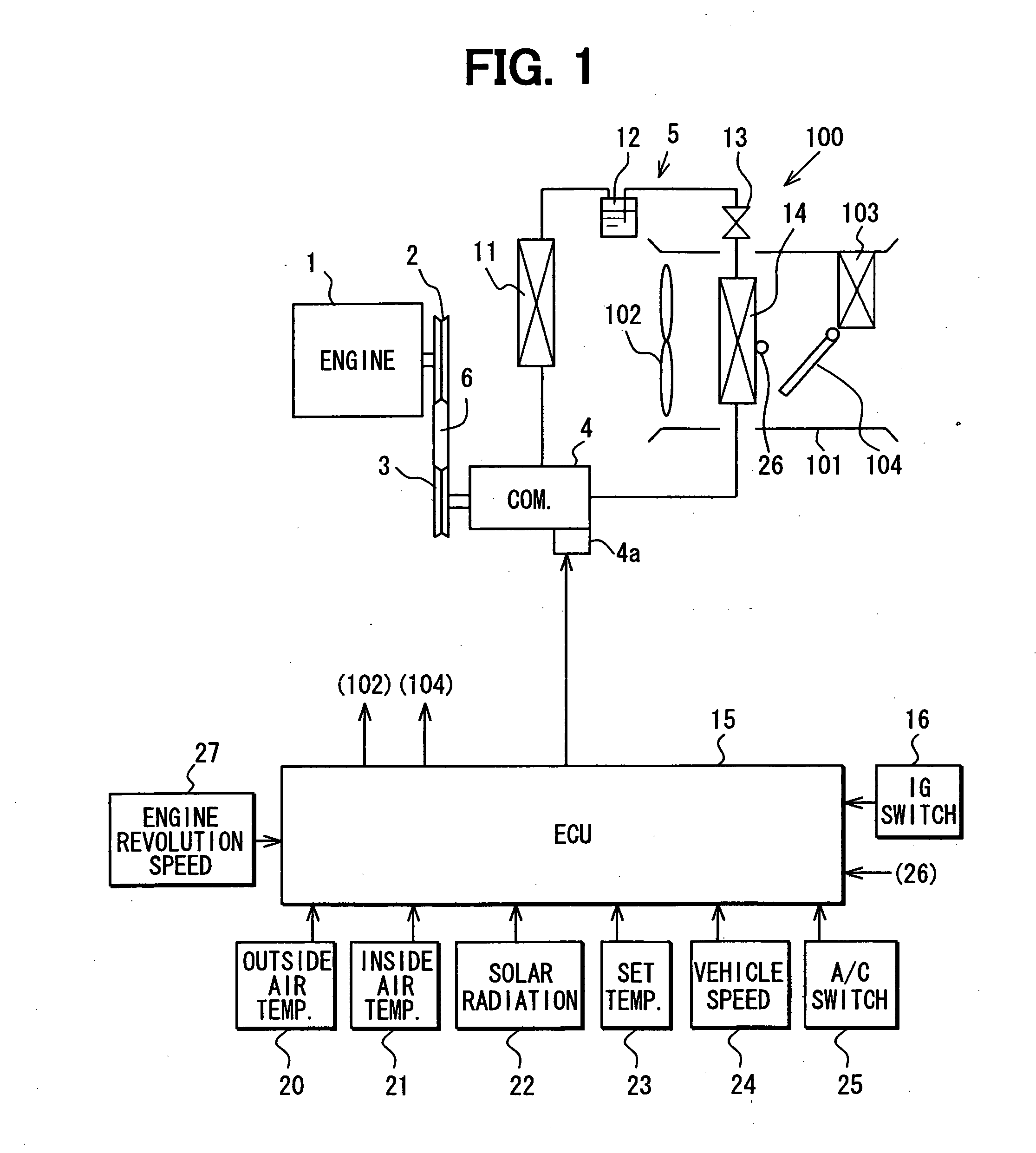 Vehicle air conditioner with variable displacement compressor