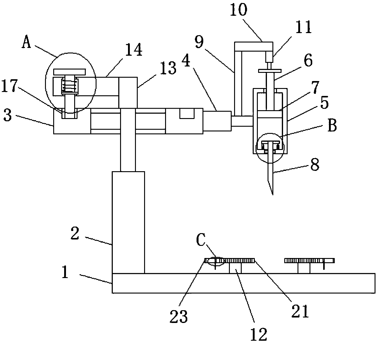 Experimental operation device for improving immunity of mouse