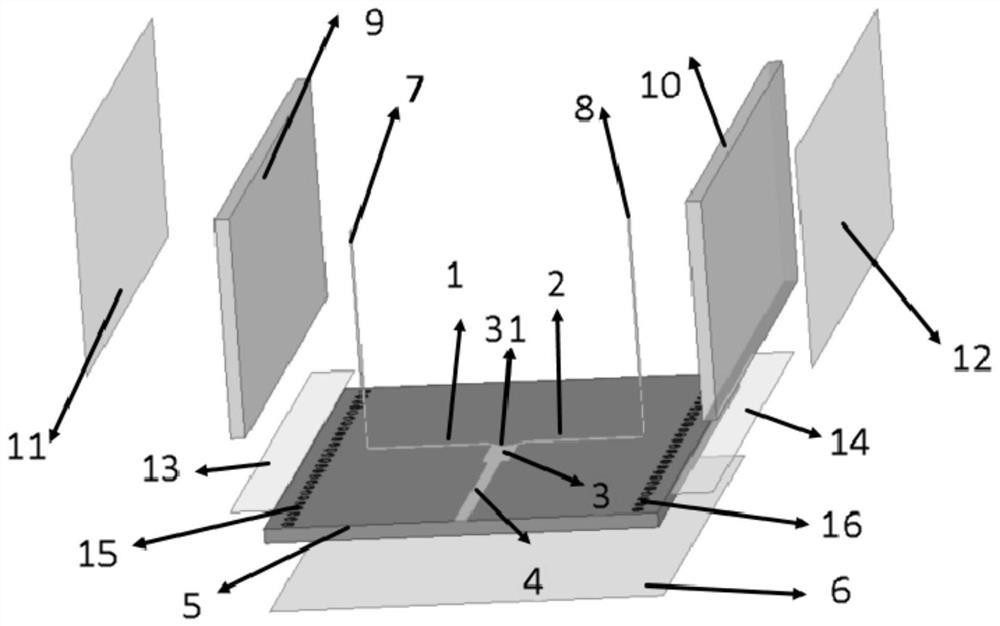 Power divider based on vertical transition structure