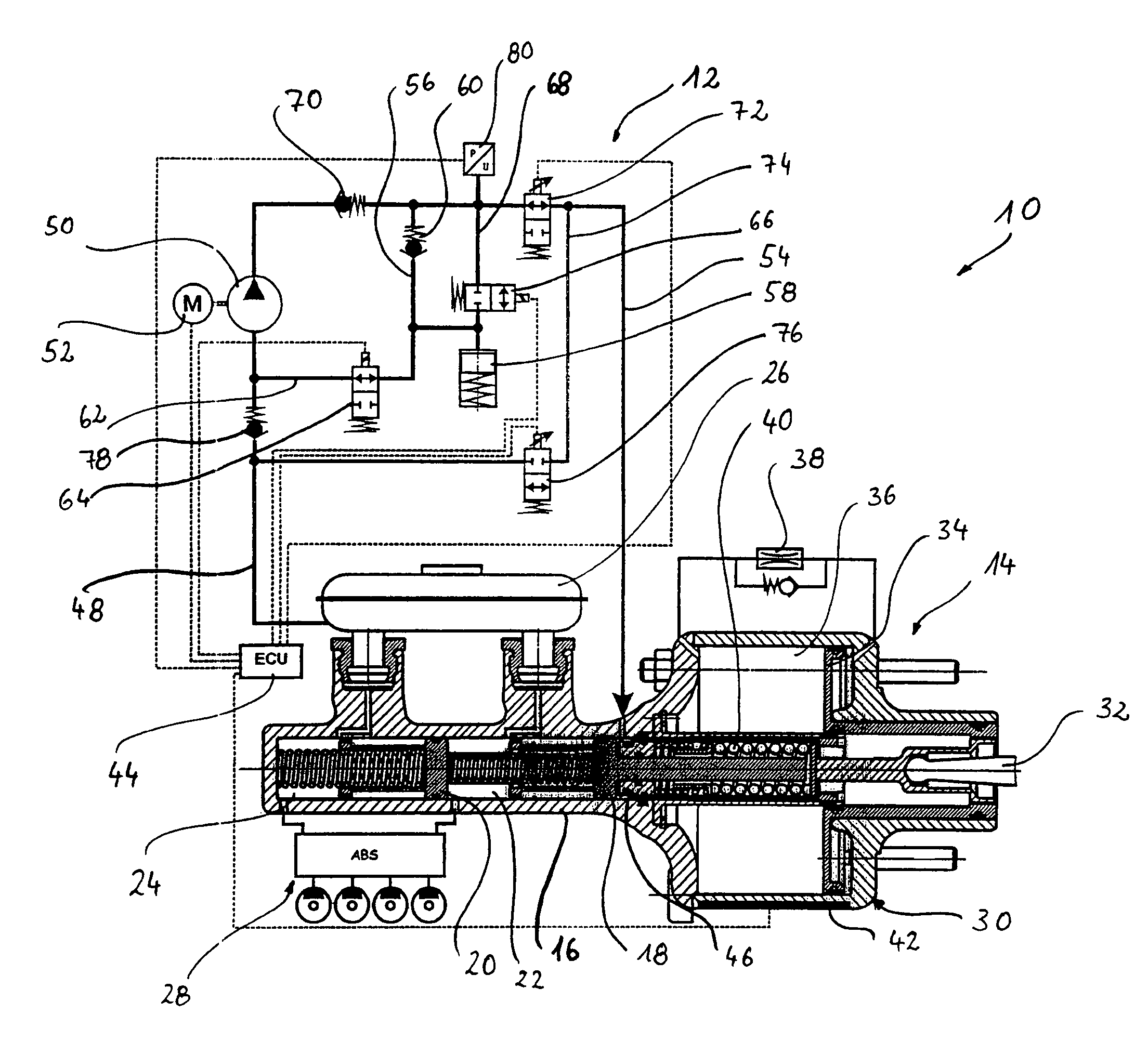 Brake system for a motor vehicle