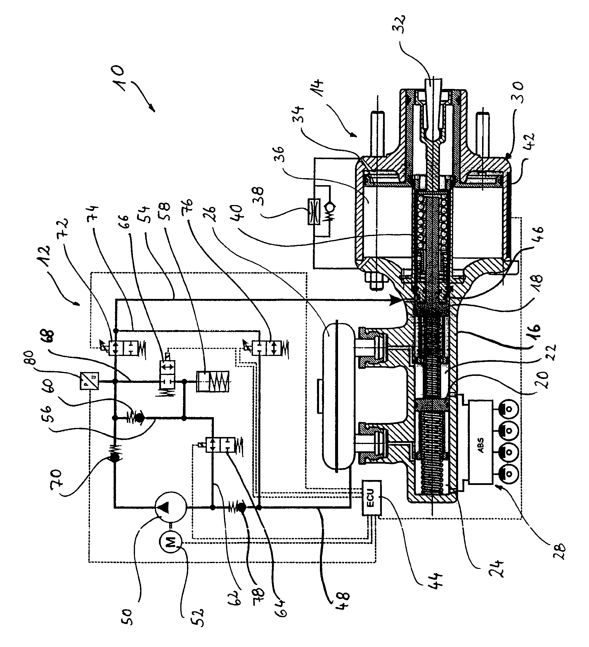 Brake system for a motor vehicle