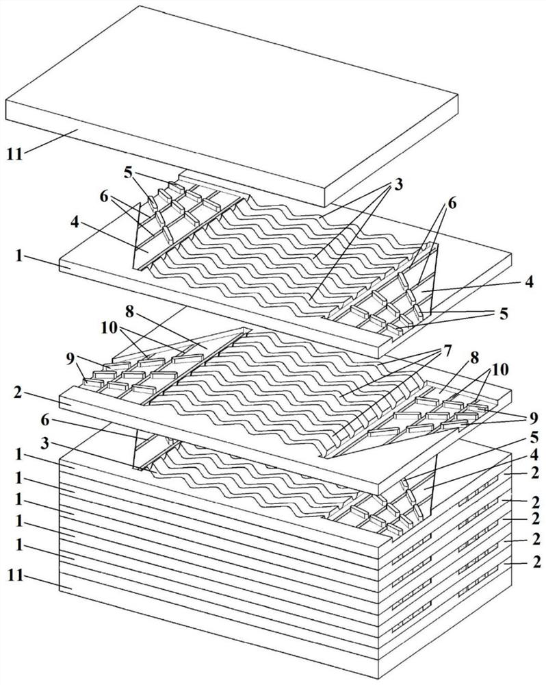 Micro-channel plate heat exchanger core with flow guide areas and fillets and manufacturing method of micro-channel plate heat exchanger core