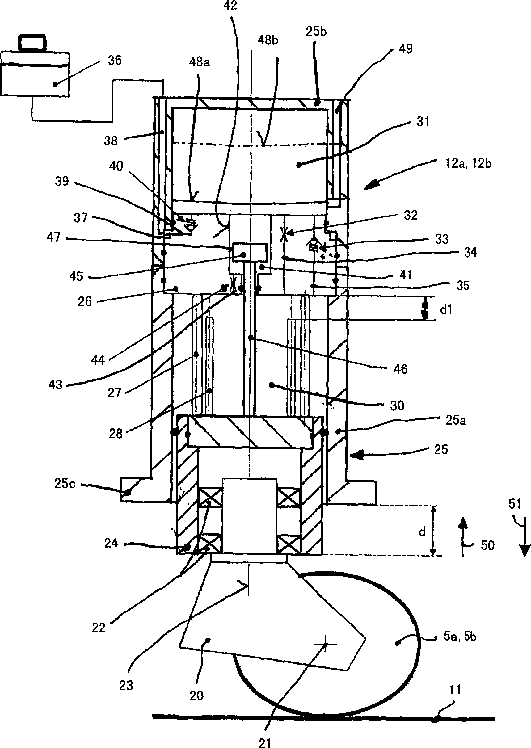 Floor conveying equipment especially fork load-unload car