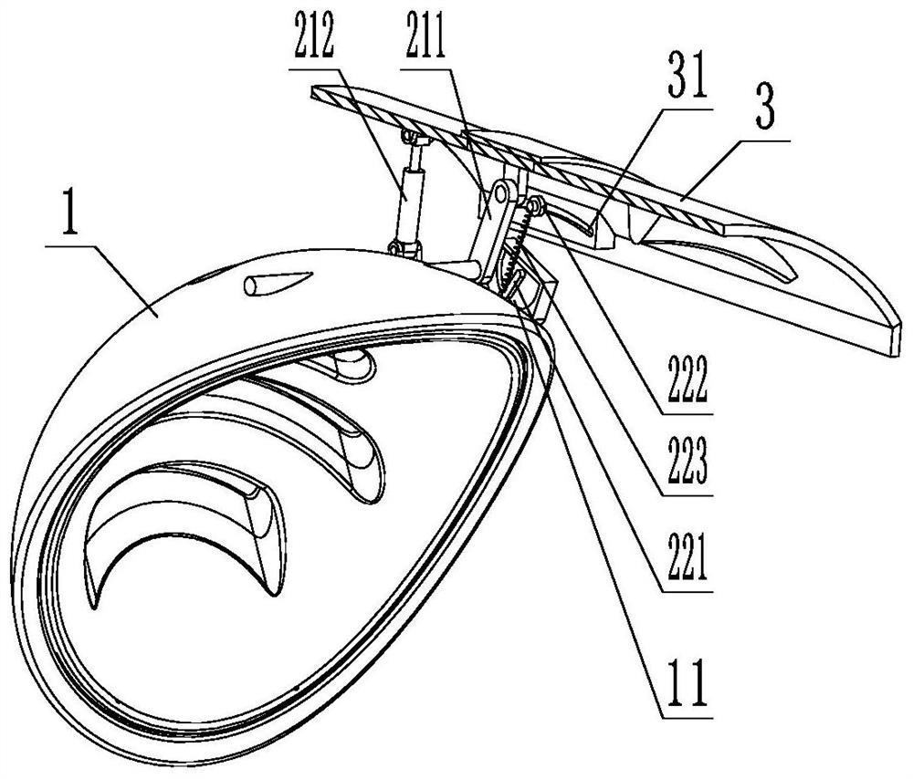 Protective device capable of automatically rising and falling during welding operation