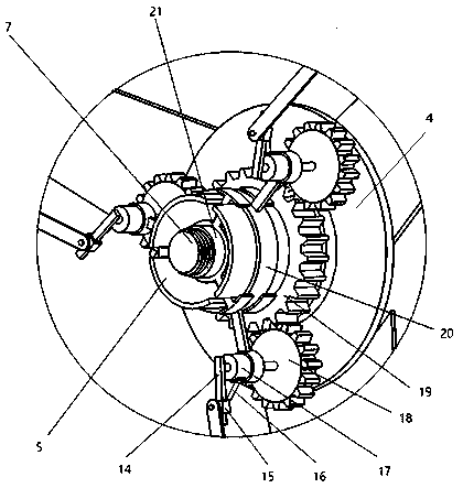 Horizontal axis draught fan with small blades capable of periodically swinging