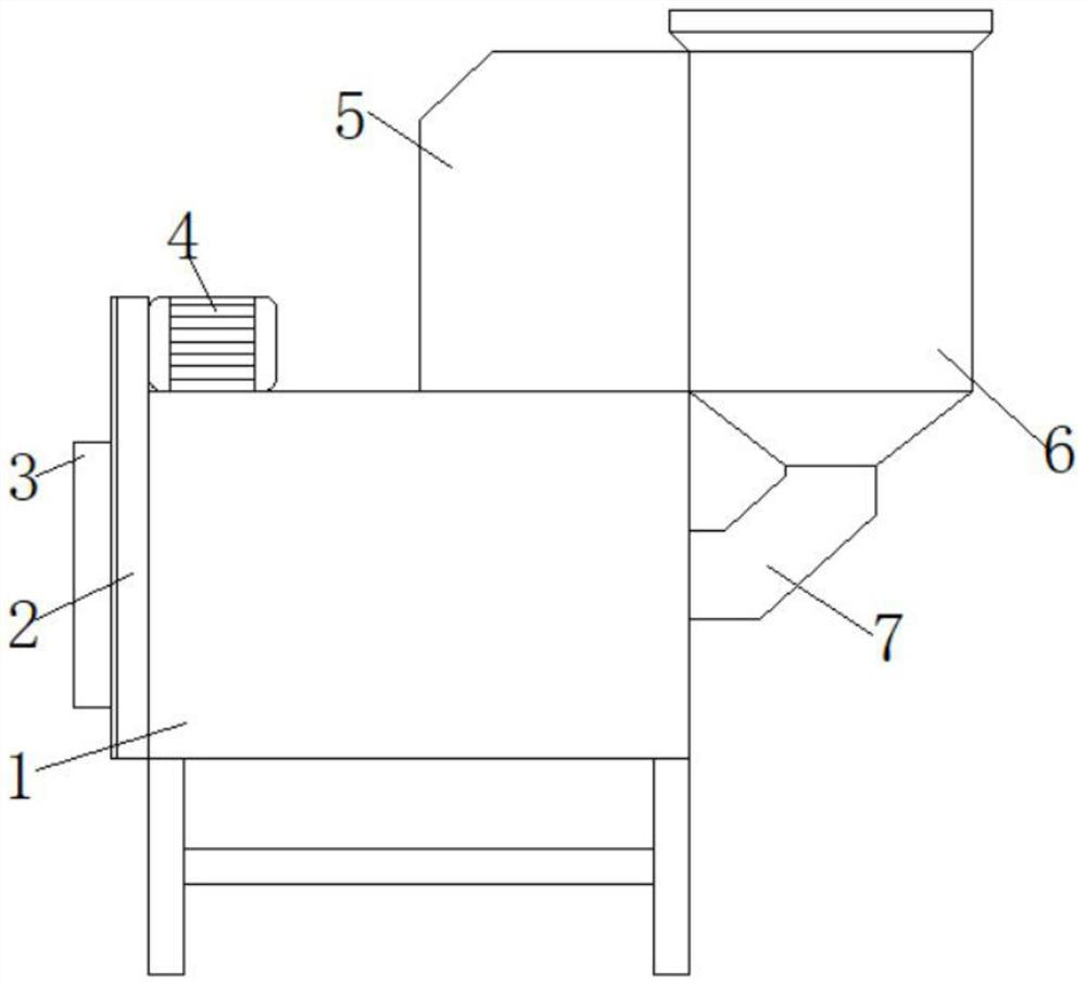 Raw material drying device with screening function