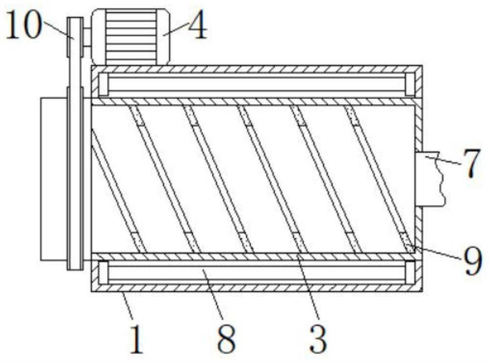 Raw material drying device with screening function