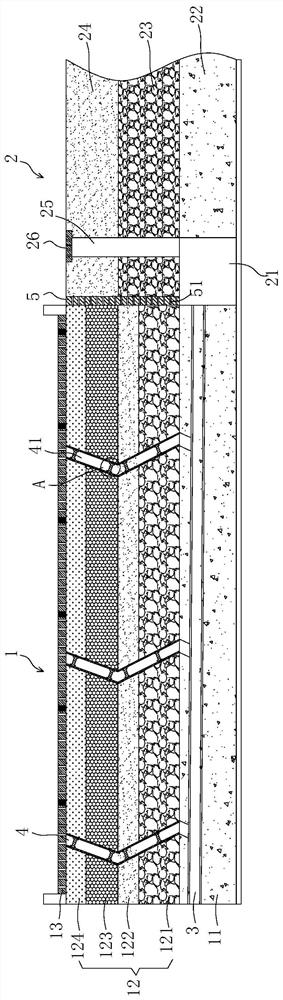 Sponge city permeable road and construction process thereof