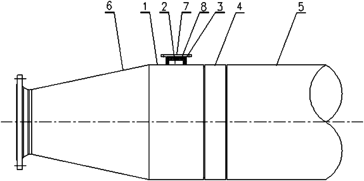 Preheating or heating casing temperature measuring device in alumina production