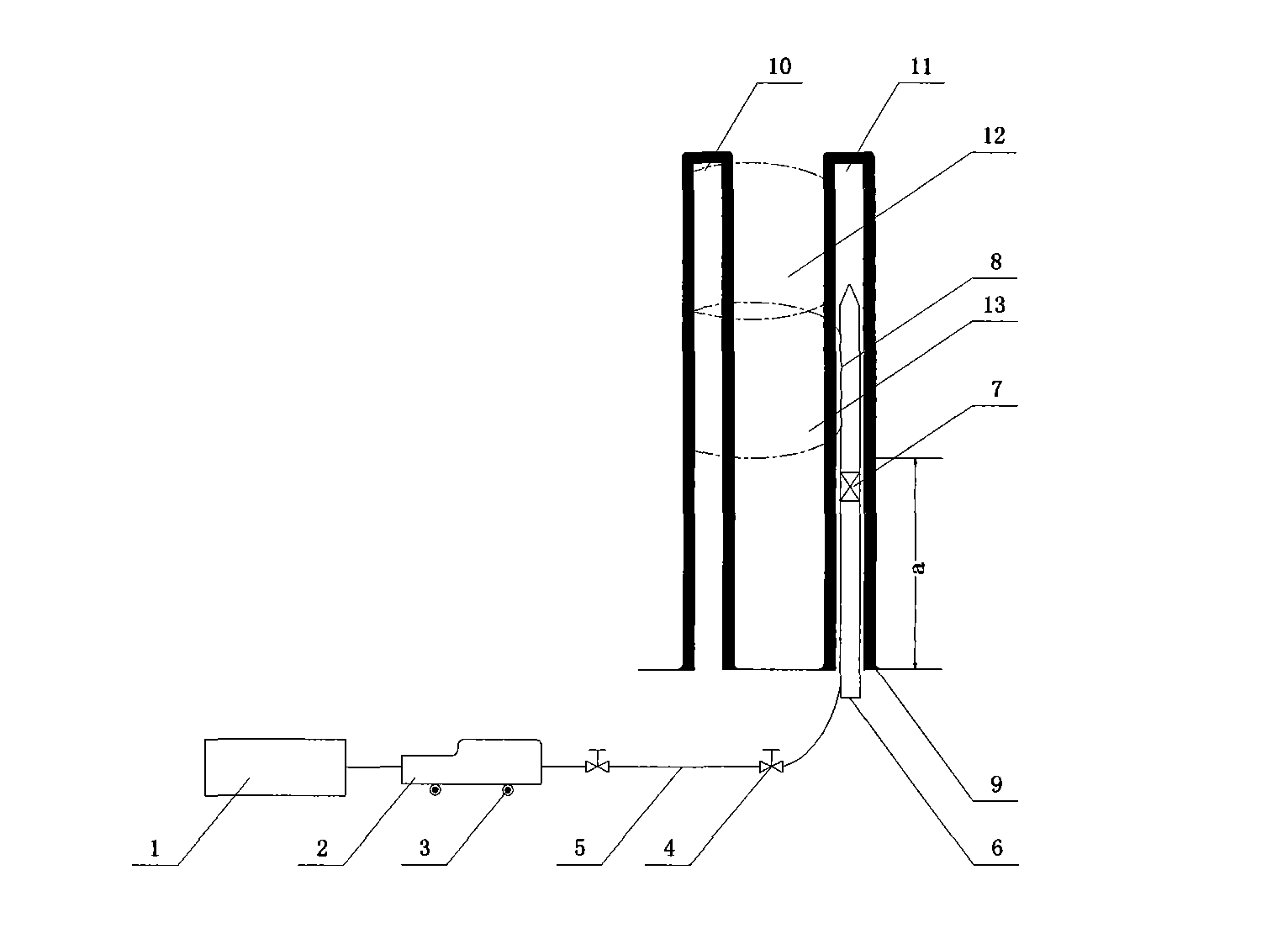 Method and device for pre-pumping coal body gas by concussion fracture of high-pressure gas