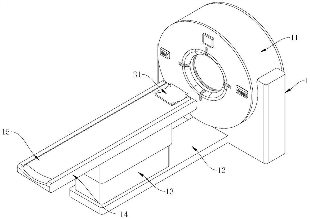 Head supporting device for CT perfusion examination