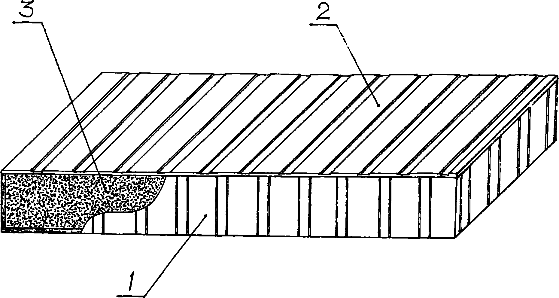 Light composite ceiling board of earthquake proof construction