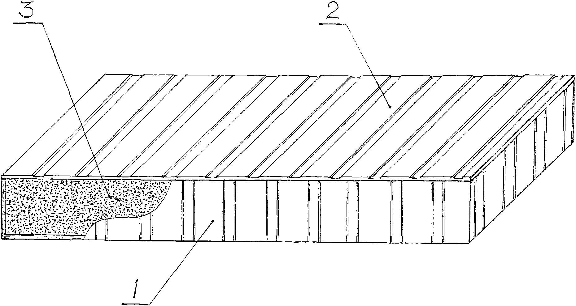 Light composite ceiling board of earthquake proof construction