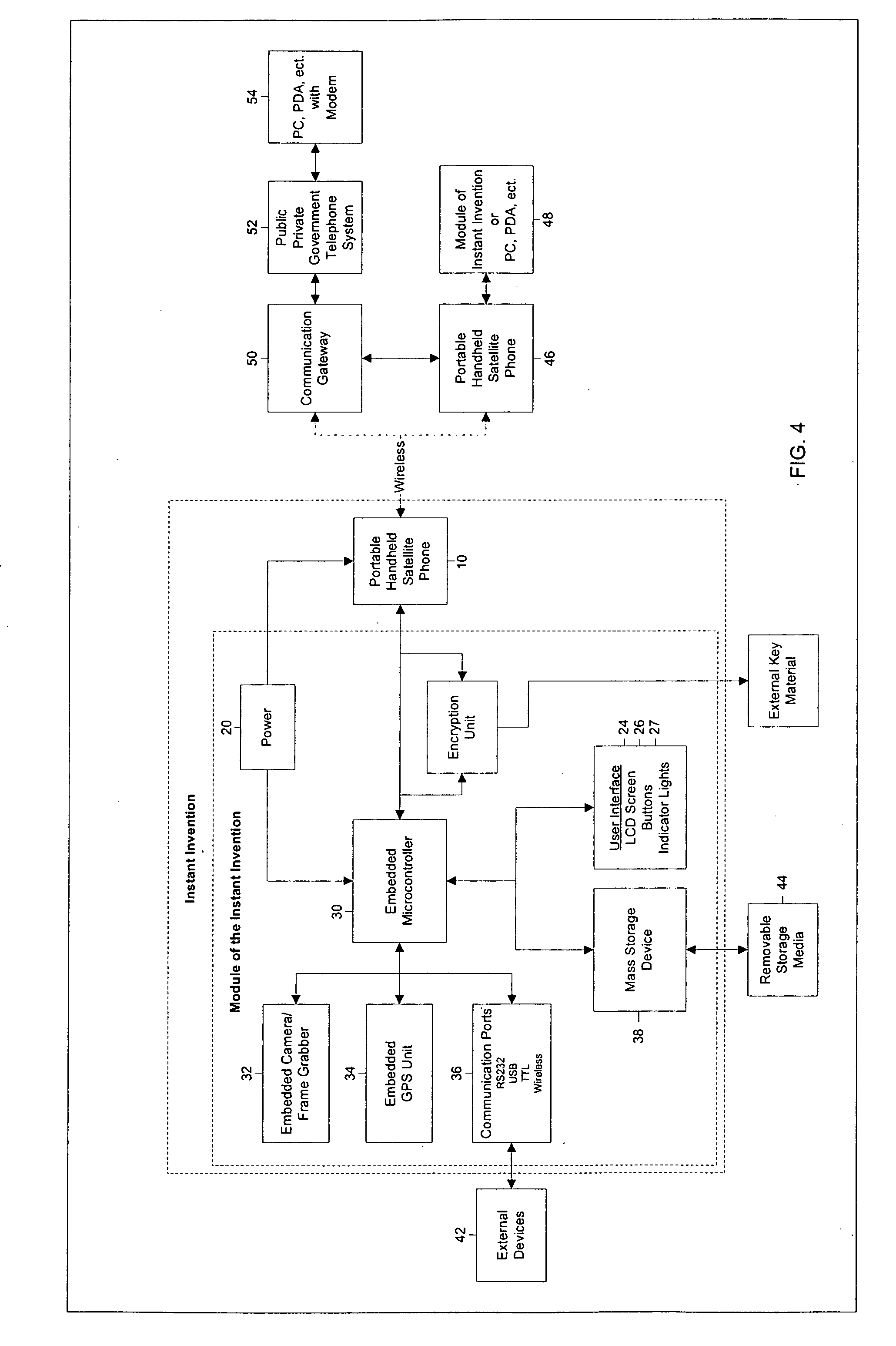 Portable handheld satellite phone conversion module