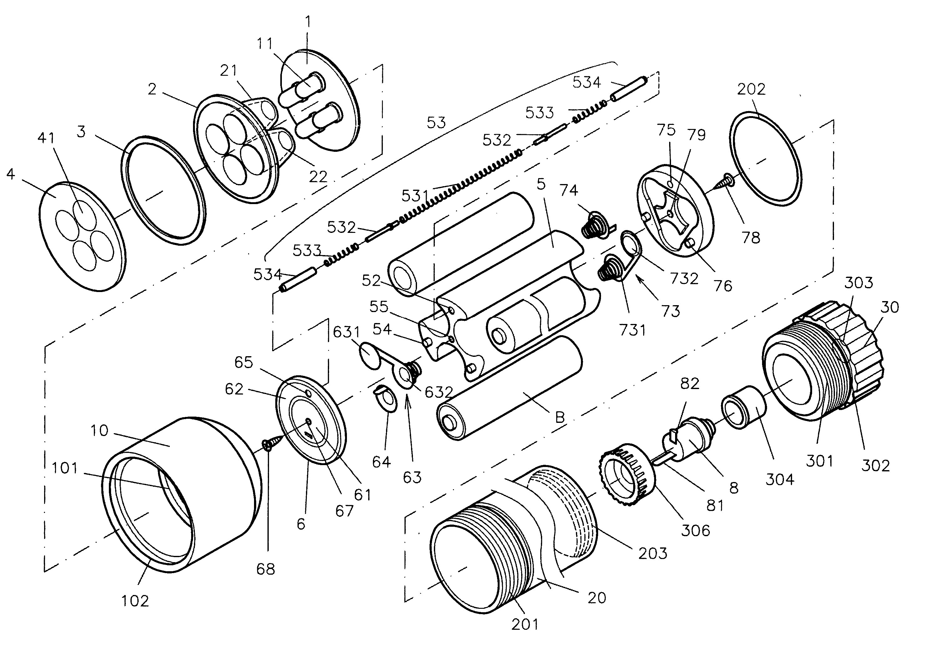 Flashlight able to emit forceful light