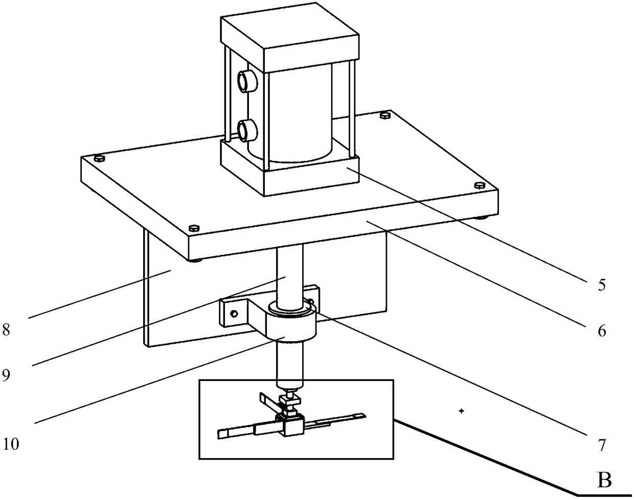 Test table used for studying friction vibration energy recycling efficiency