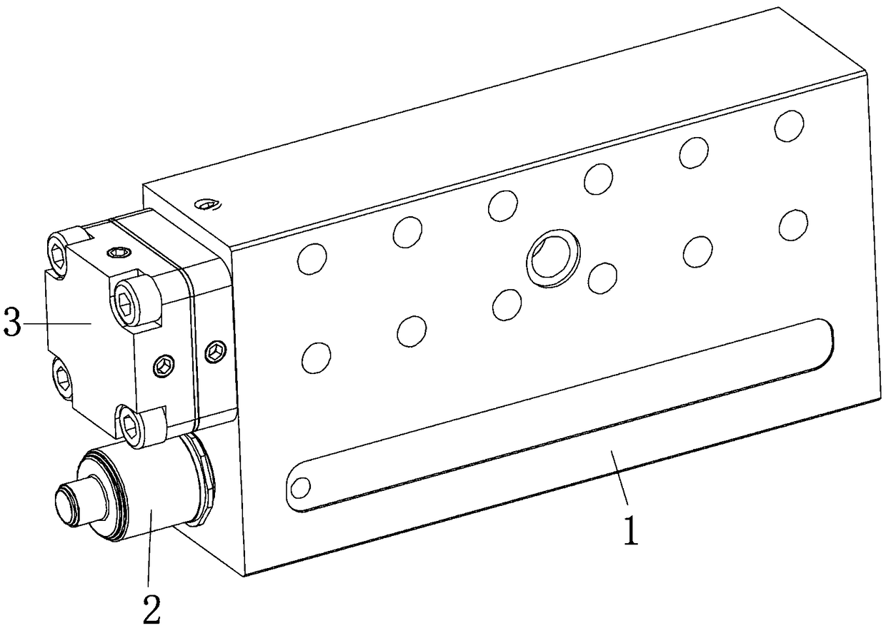 Hydrostatic guideway block integrating flow feedback device and pressure sensor