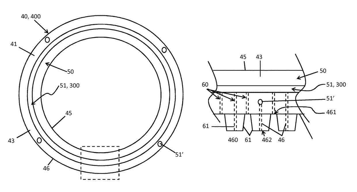 Gear geometry with fluid reservoir and fluid paths