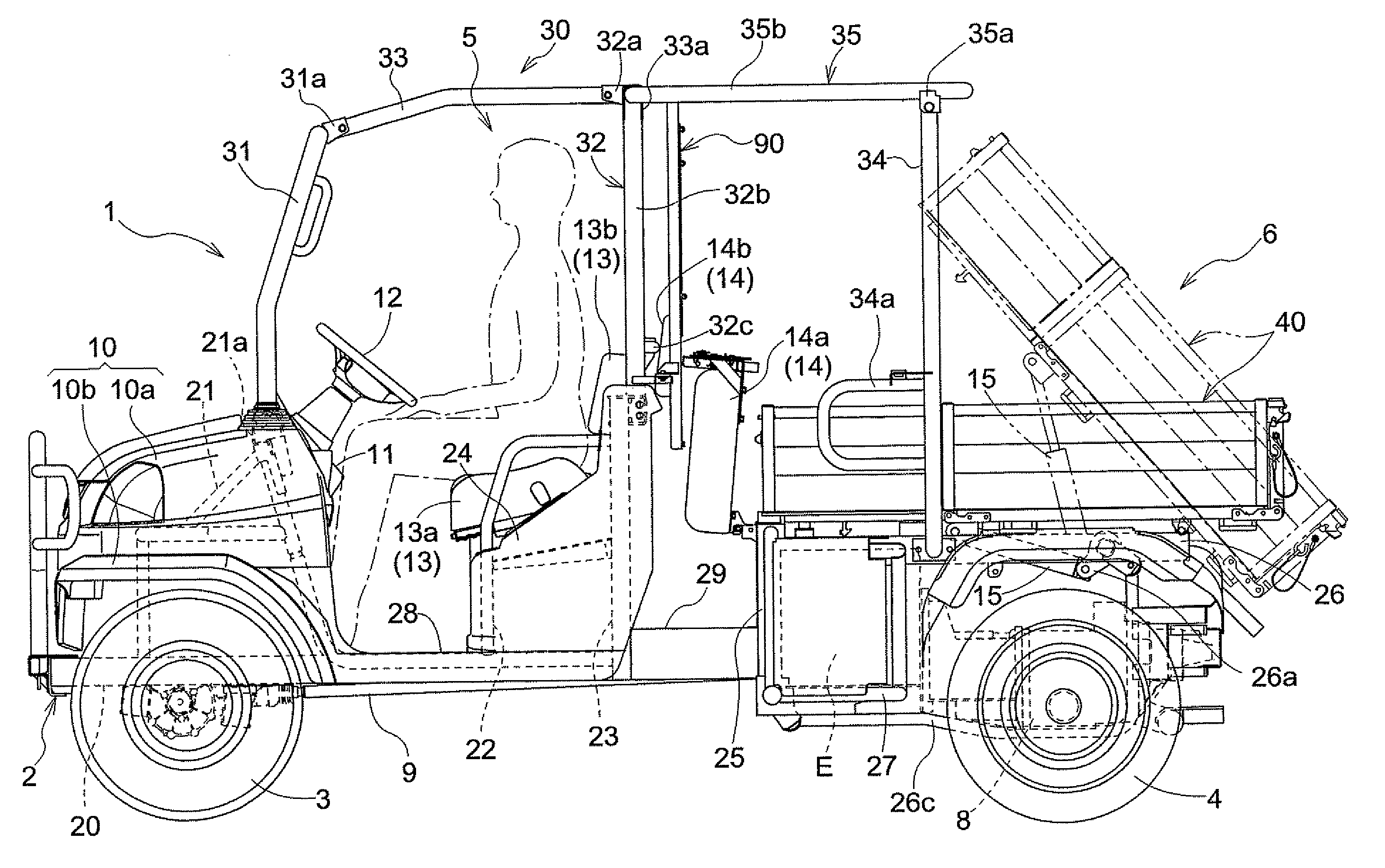 Pickup-style work vehicle