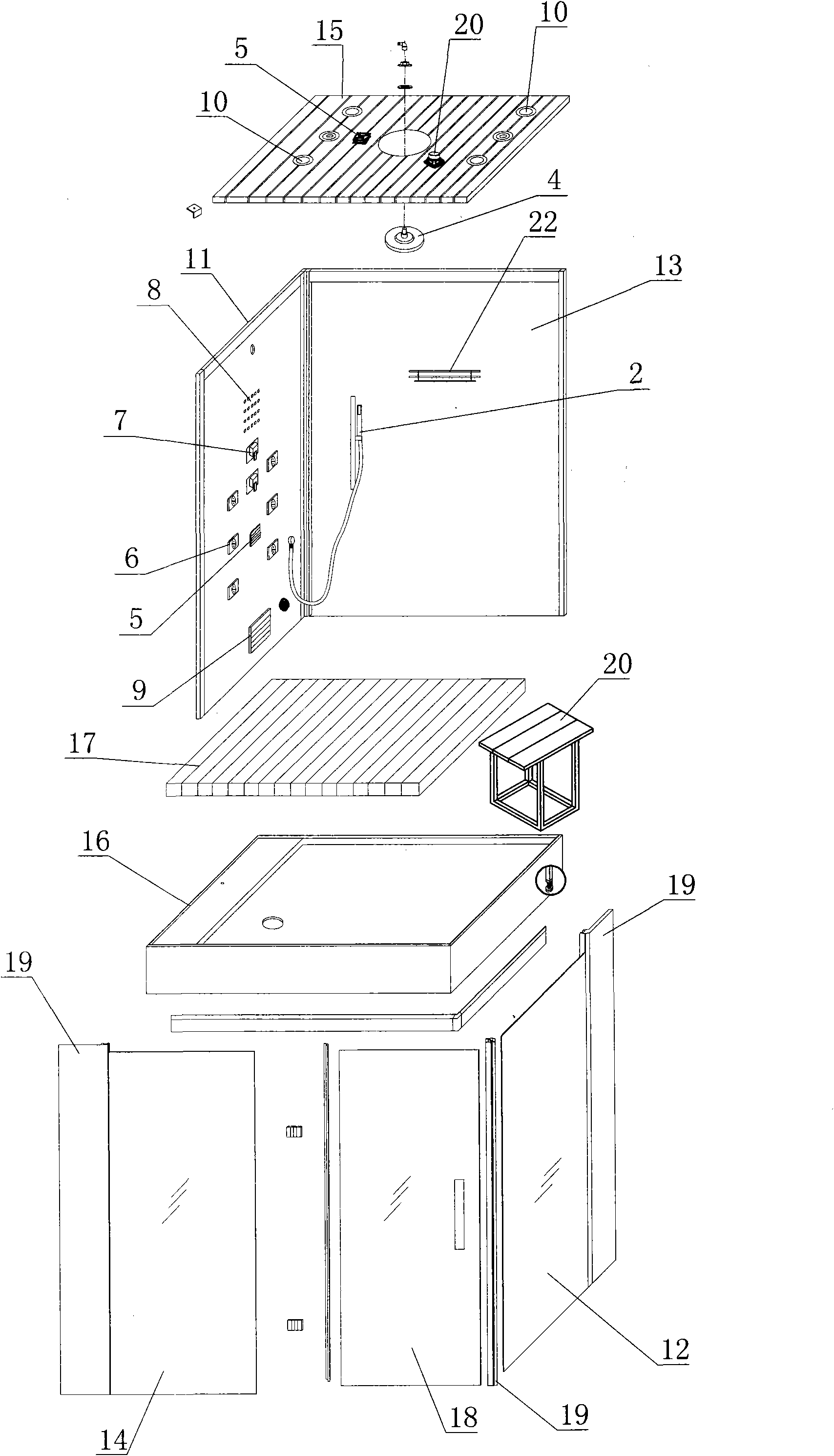 Multifunctional steam shower room