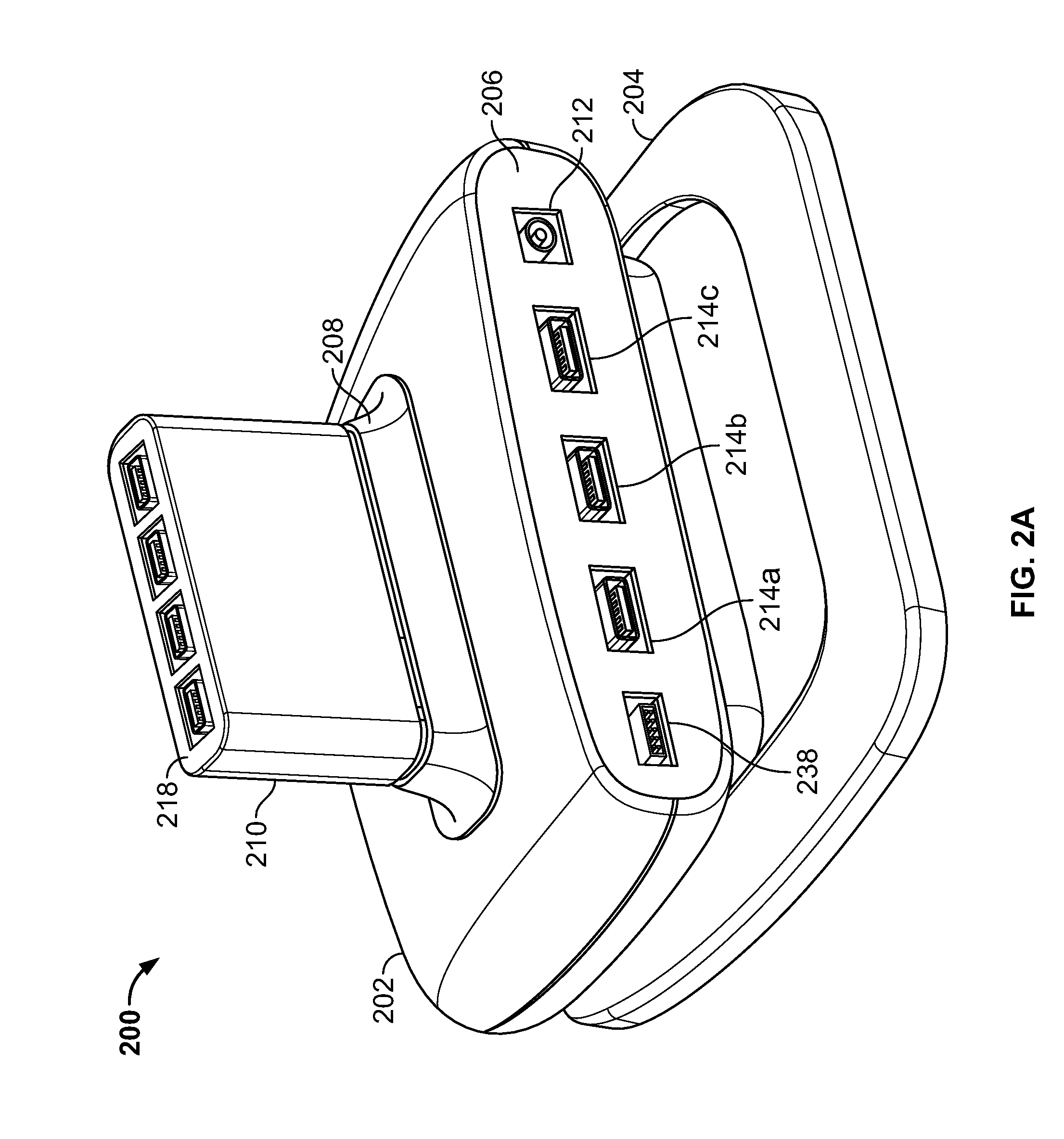 Connectivity hub with a stationary base station and a removable second hub