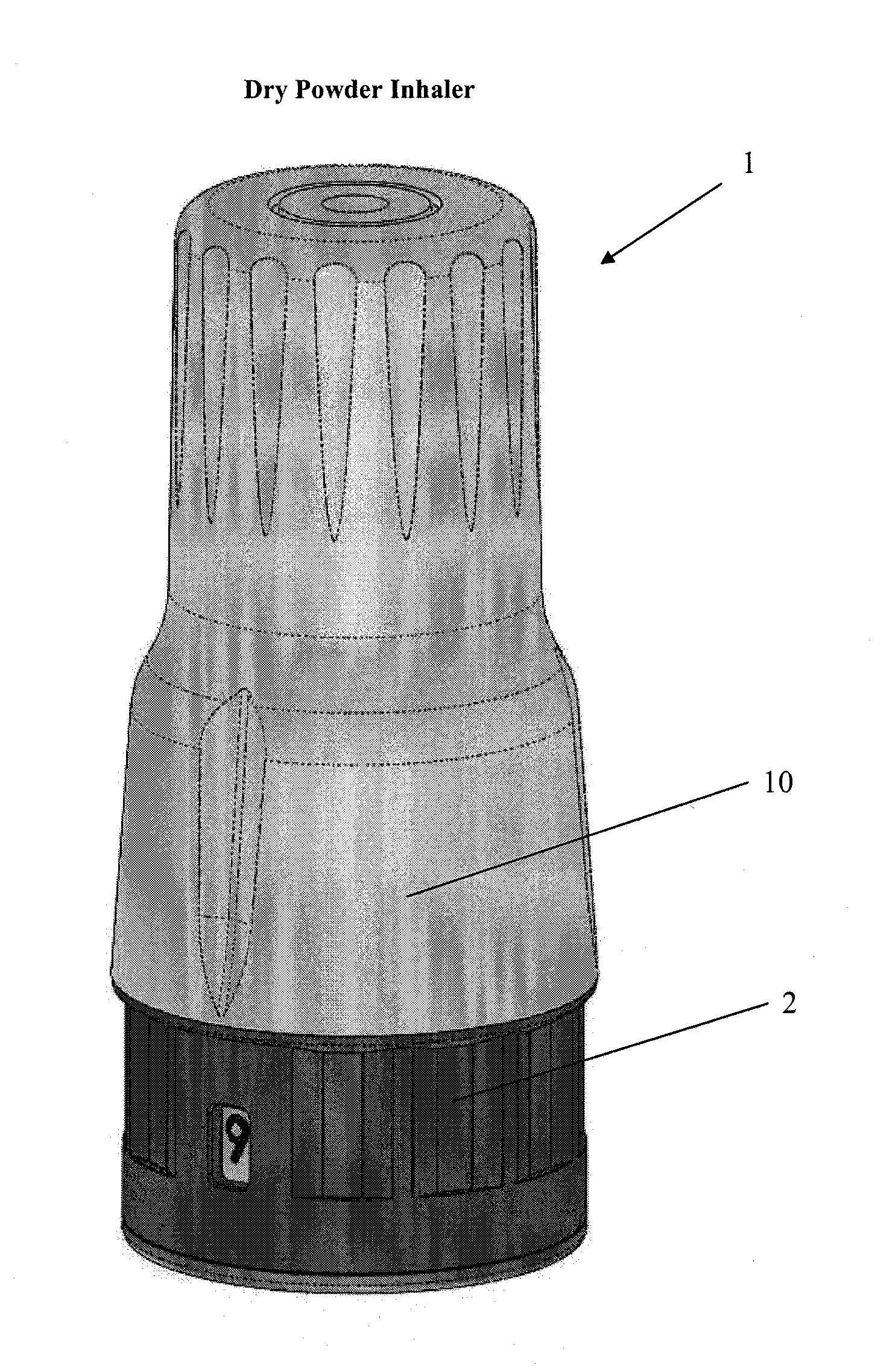 Dry powder inhaler with large capacity reservoir