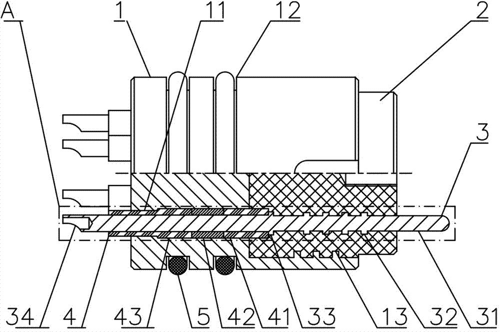 Electric connector with temperature-resistant voltage-bearing structure