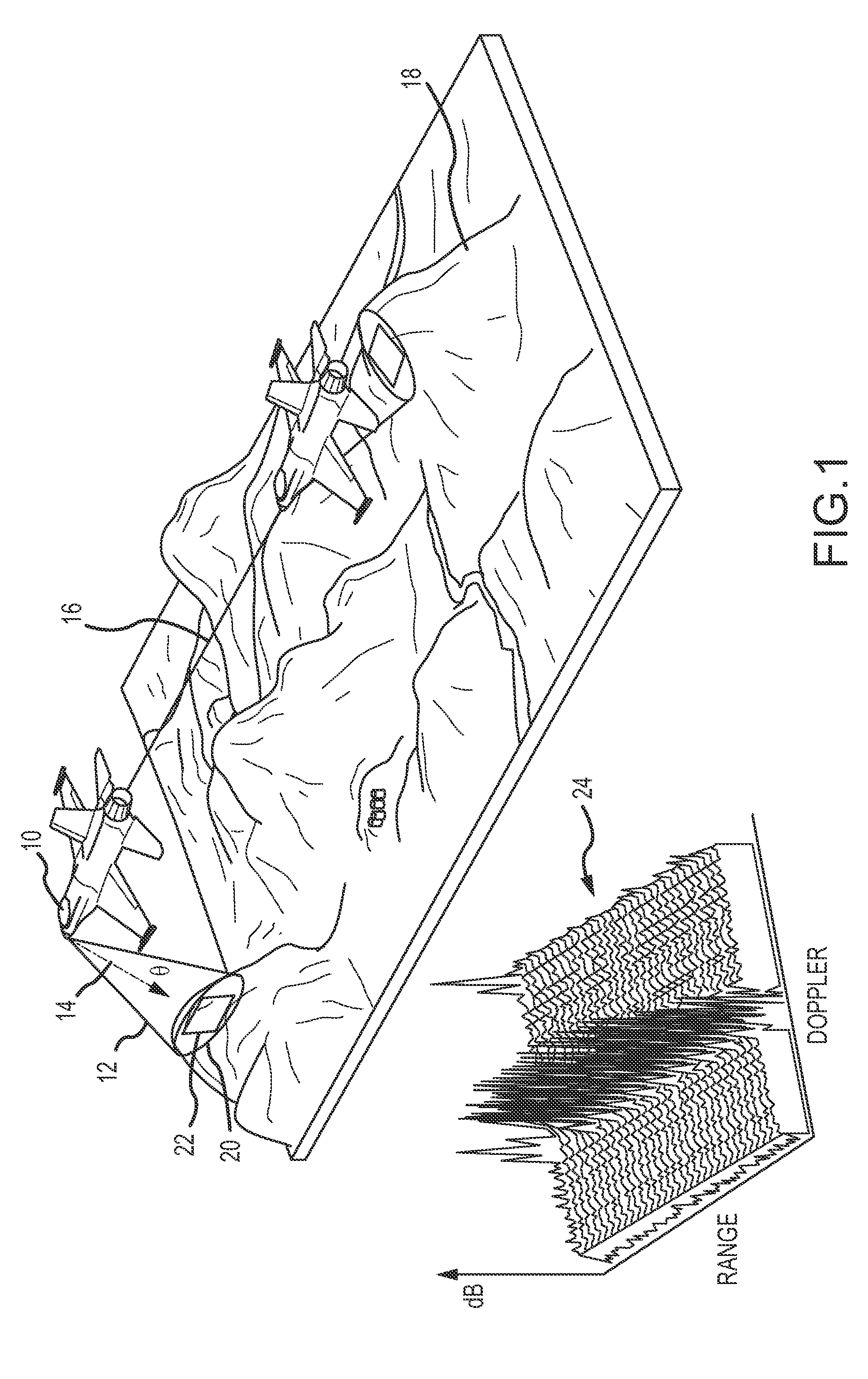 Terrain aided navigation using multi-channel monopulse radar imaging