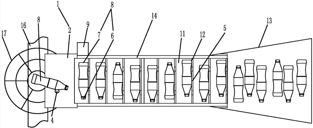 Beer bottle arranging practical training device and control method thereof