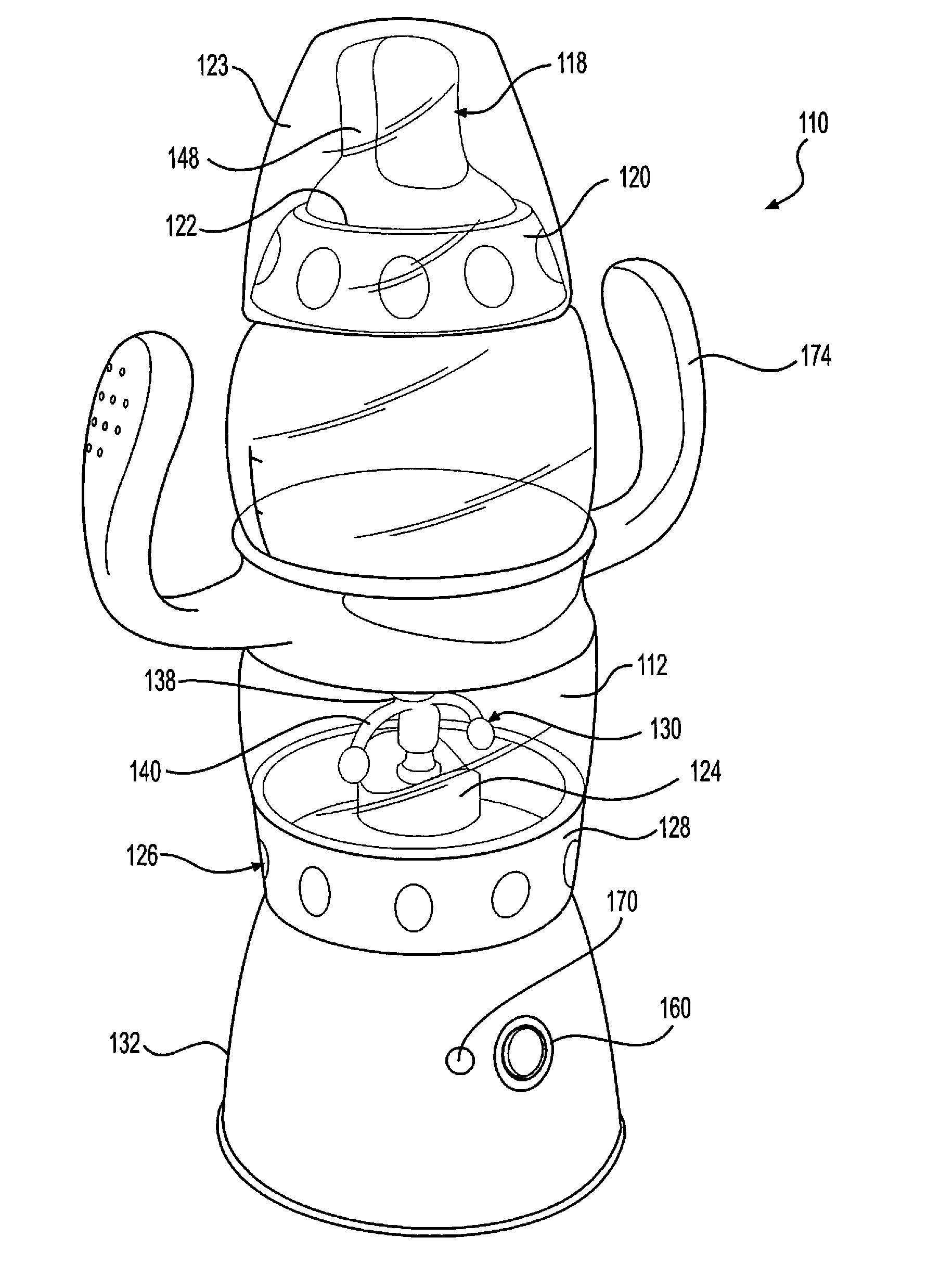 Baby bottle blender