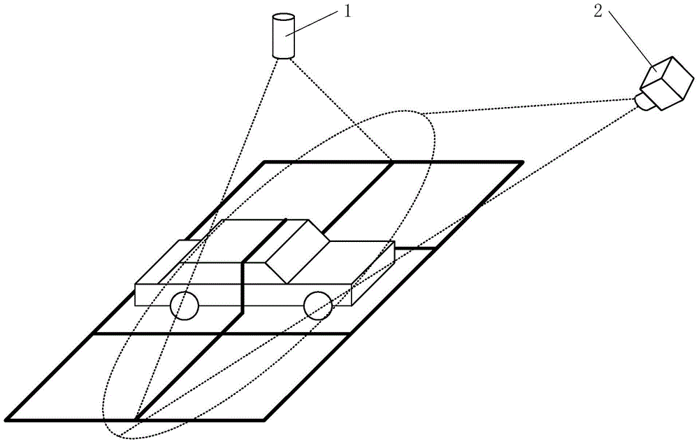 Parking space identification method and device by using laser light knife as auxiliary light source