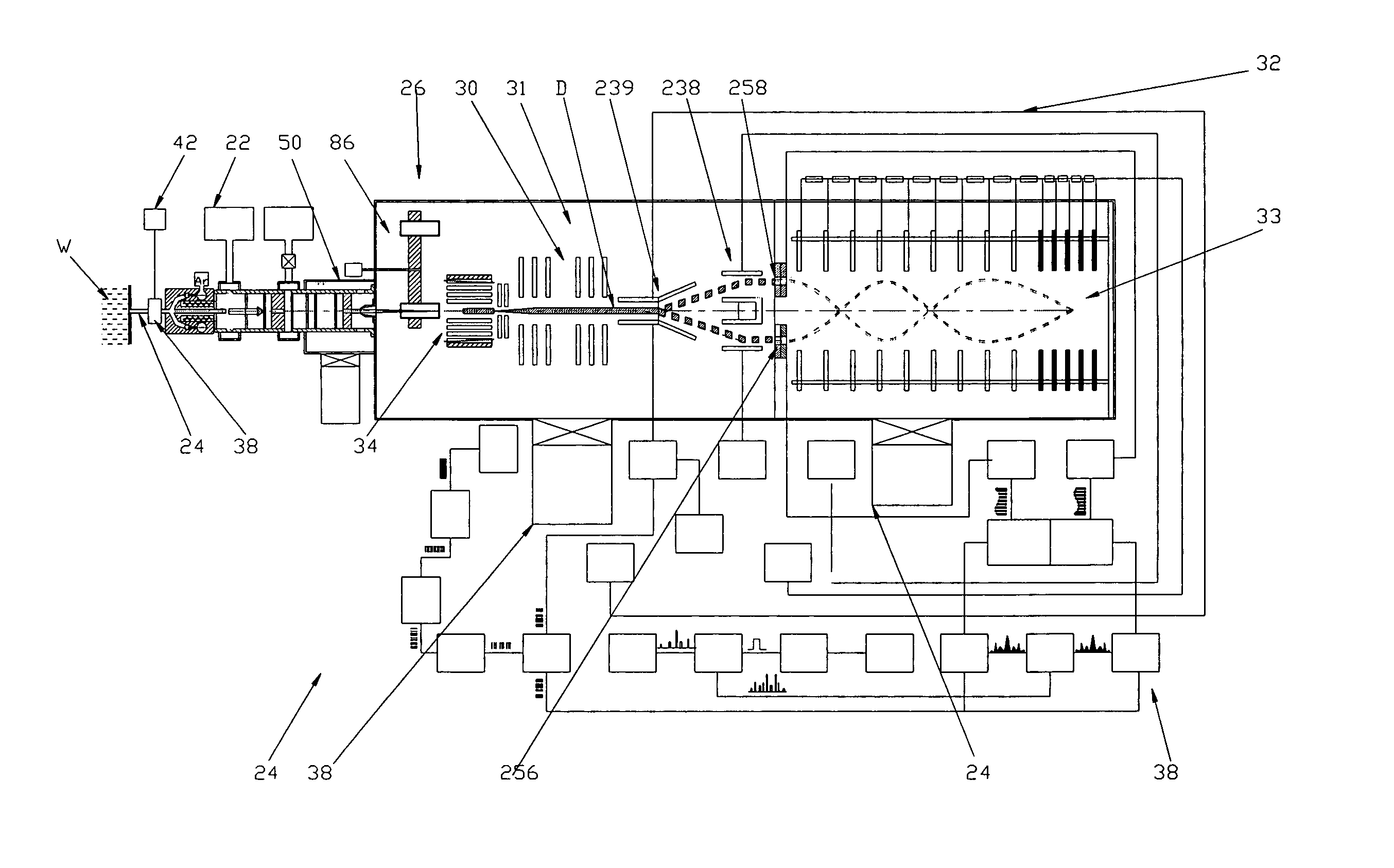 Ionization device for aerosol mass spectrometer and method of ionization