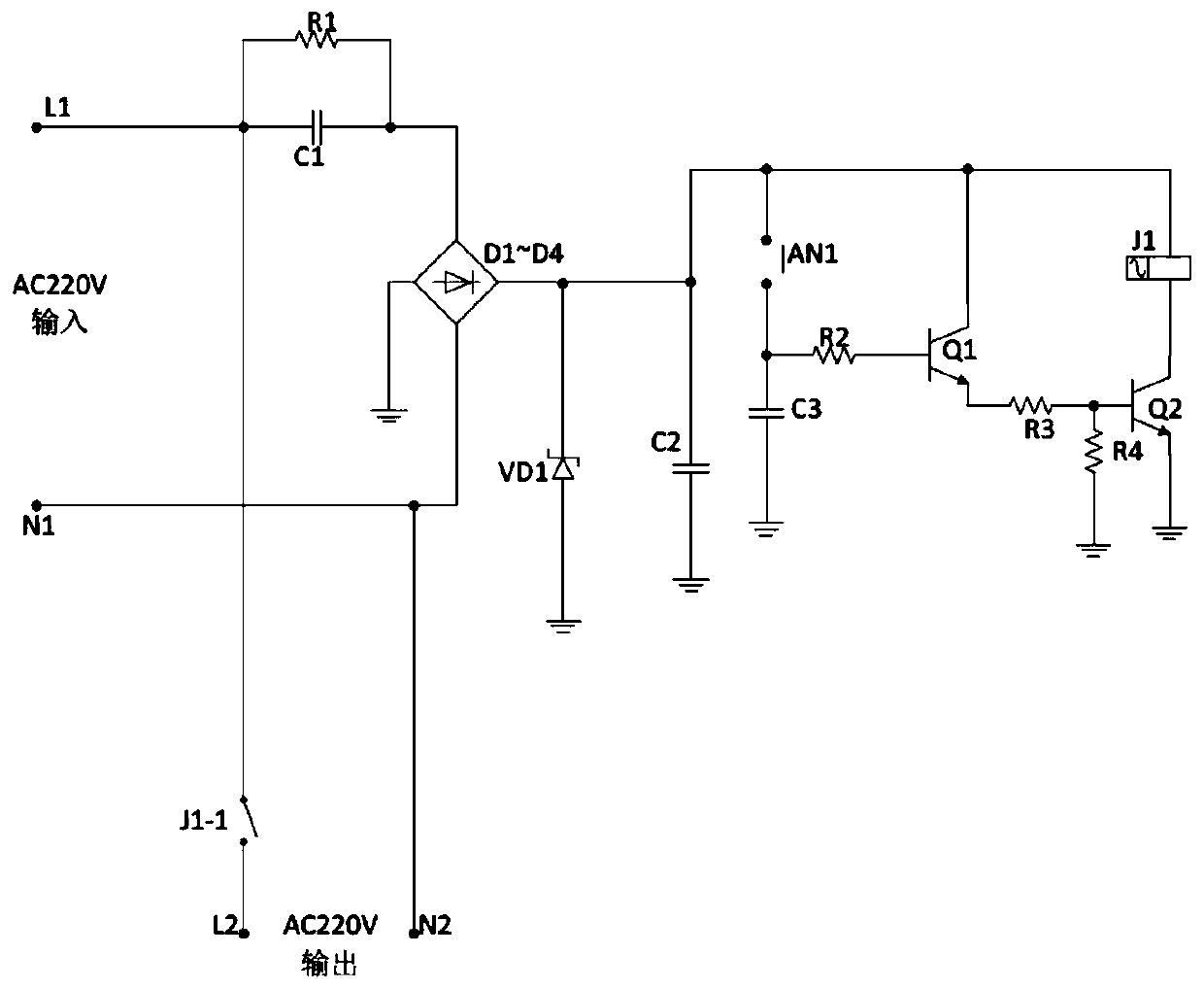 Zero-power-consumption standby circuit for electric rice cooker