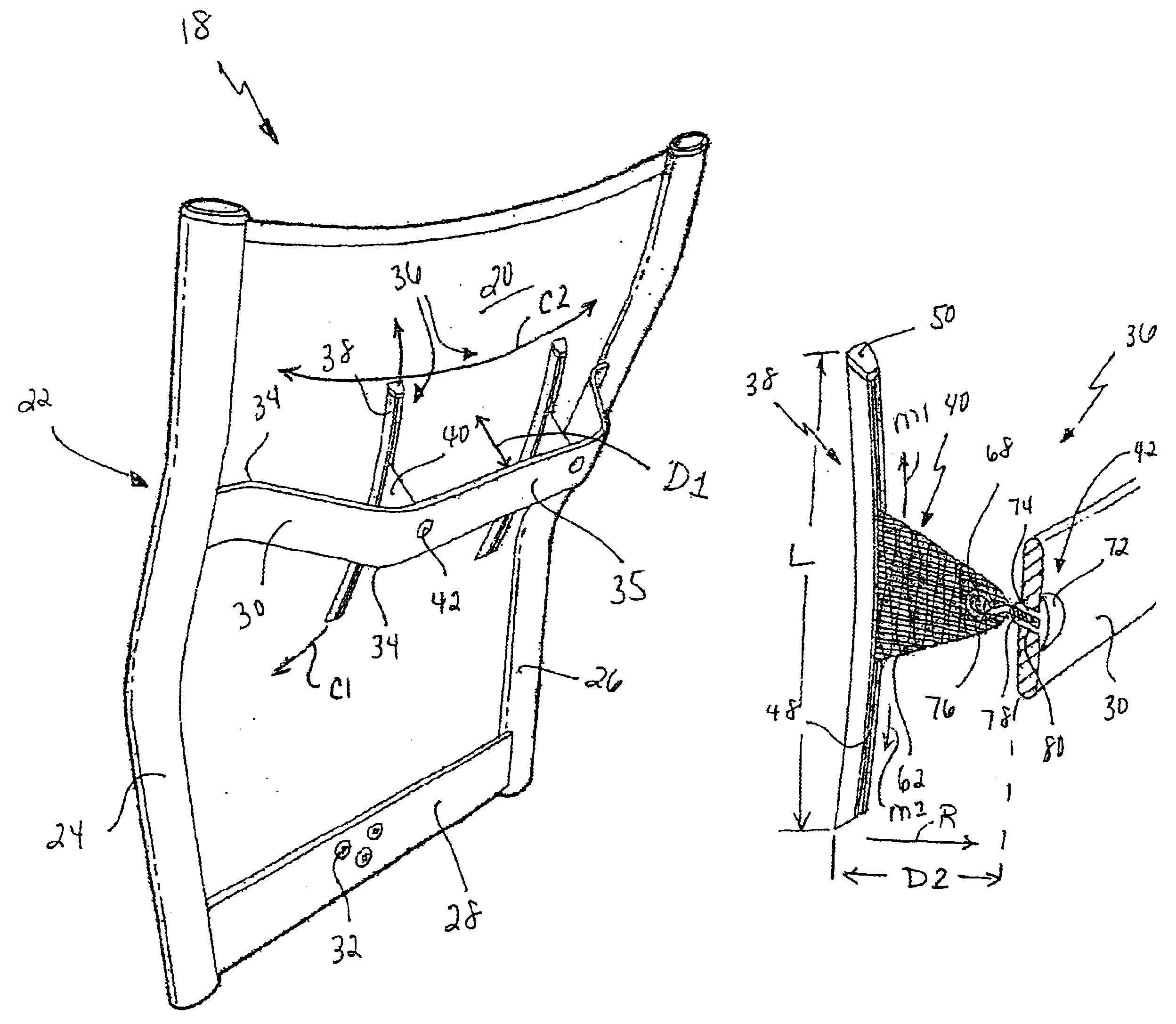 Chair back and chair formed therewith