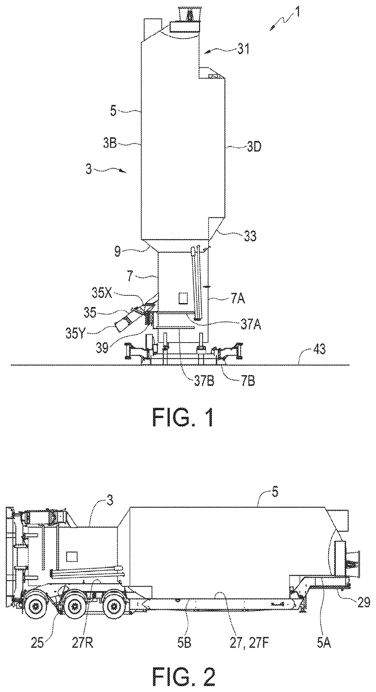 High capacity container with multiple discharge locations