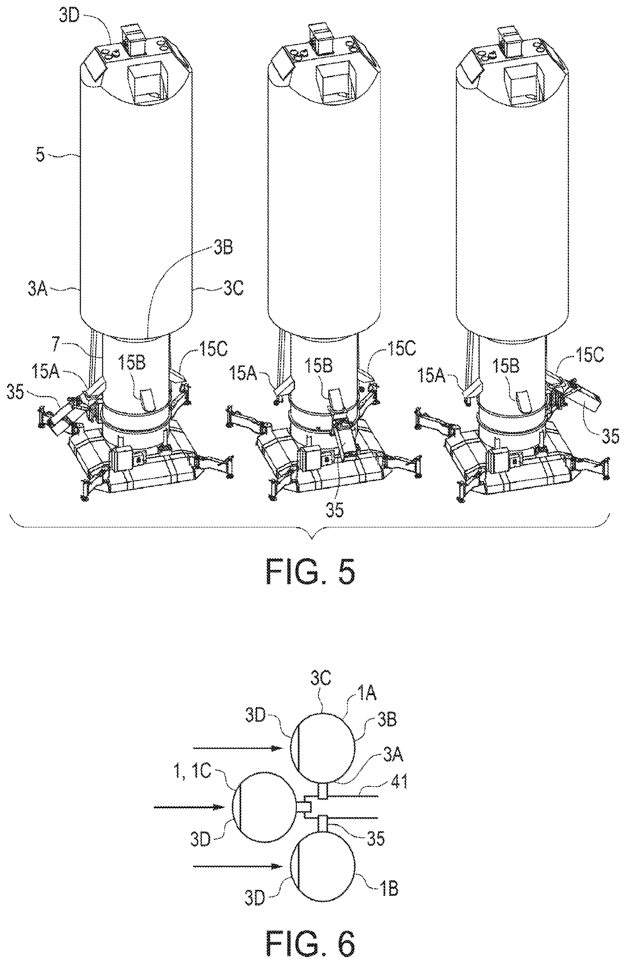 High capacity container with multiple discharge locations