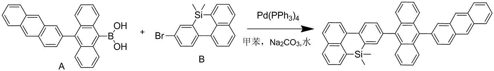 Silicon-containing benzanthracene-based organic light-emitting material and its preparation method and application